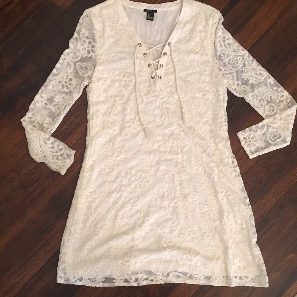 Ivory flower design dress